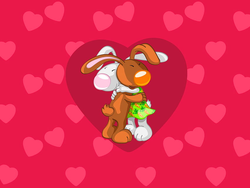 Best Friends Cartoon Bunny HD wallpaper