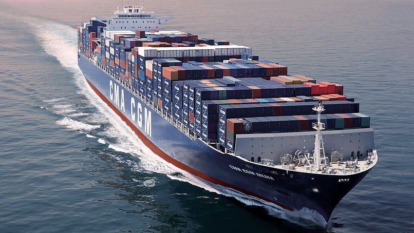 cargo, a container ship, board, the ship, cma cgm, sea HD wallpaper