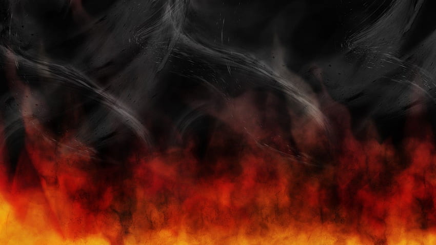 赤い火煙地獄 - 煙と火の背景 高画質の壁紙