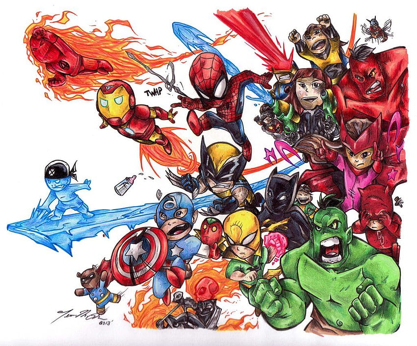 Avengers Cartoon, Little Avengers HD wallpaper