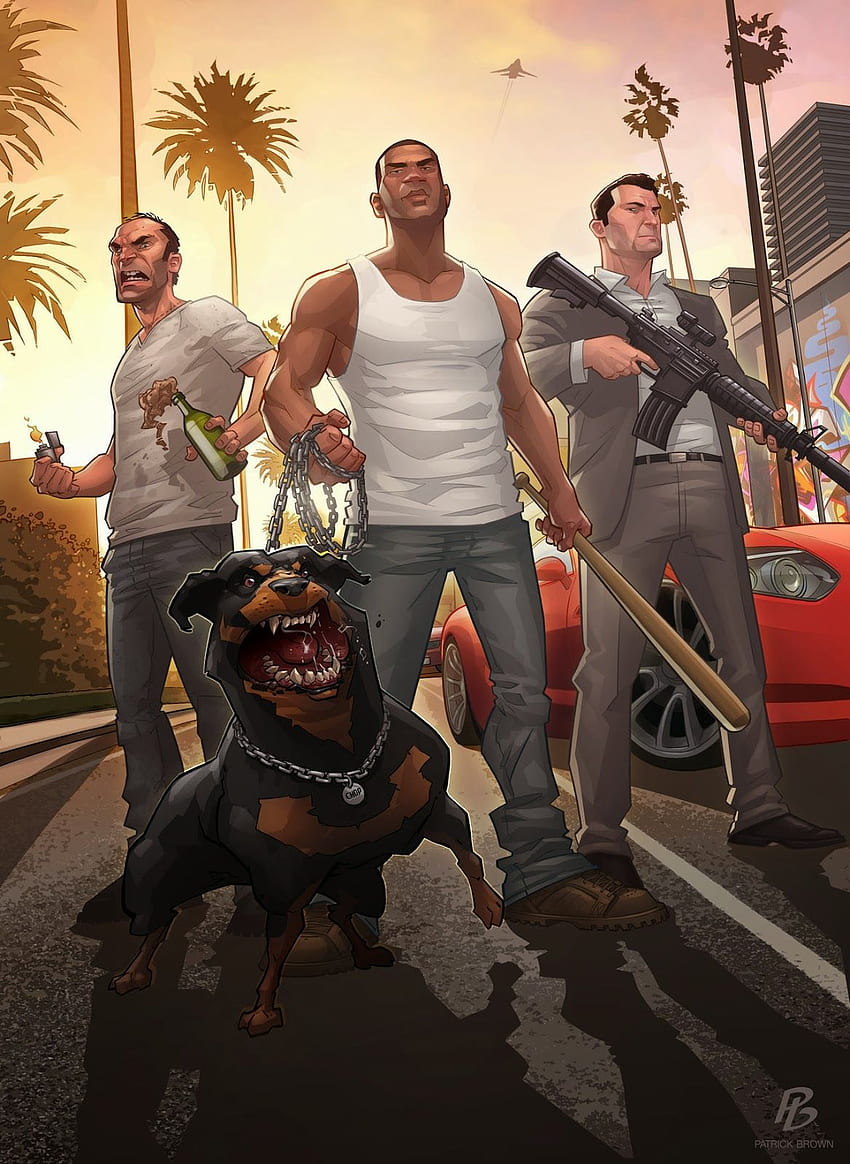 Chop and Franklin  Grand Theft Auto V HD wallpaper  Grand theft auto Gta  Gta 5