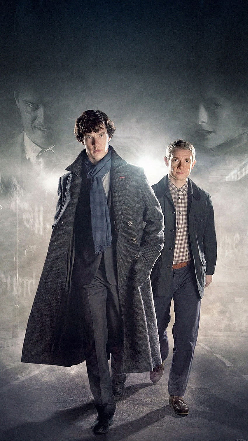 Sherlock Holmes Doctor John Watson fondo de pantalla del teléfono