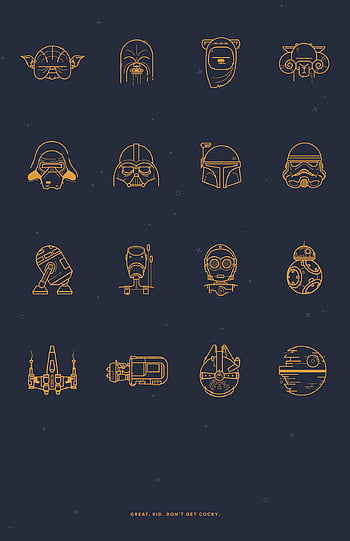 A set of Star Wars minimal icons  Awesome  Star wars tattoo Star wars  icons Star tattoos
