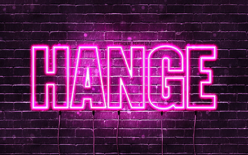 Happy Birtay Hange, , pink neon lights, Hange name, creative, Hange Happy Birtay, Hange Birtay, popular japanese female names, with Hange name, Hange HD wallpaper
