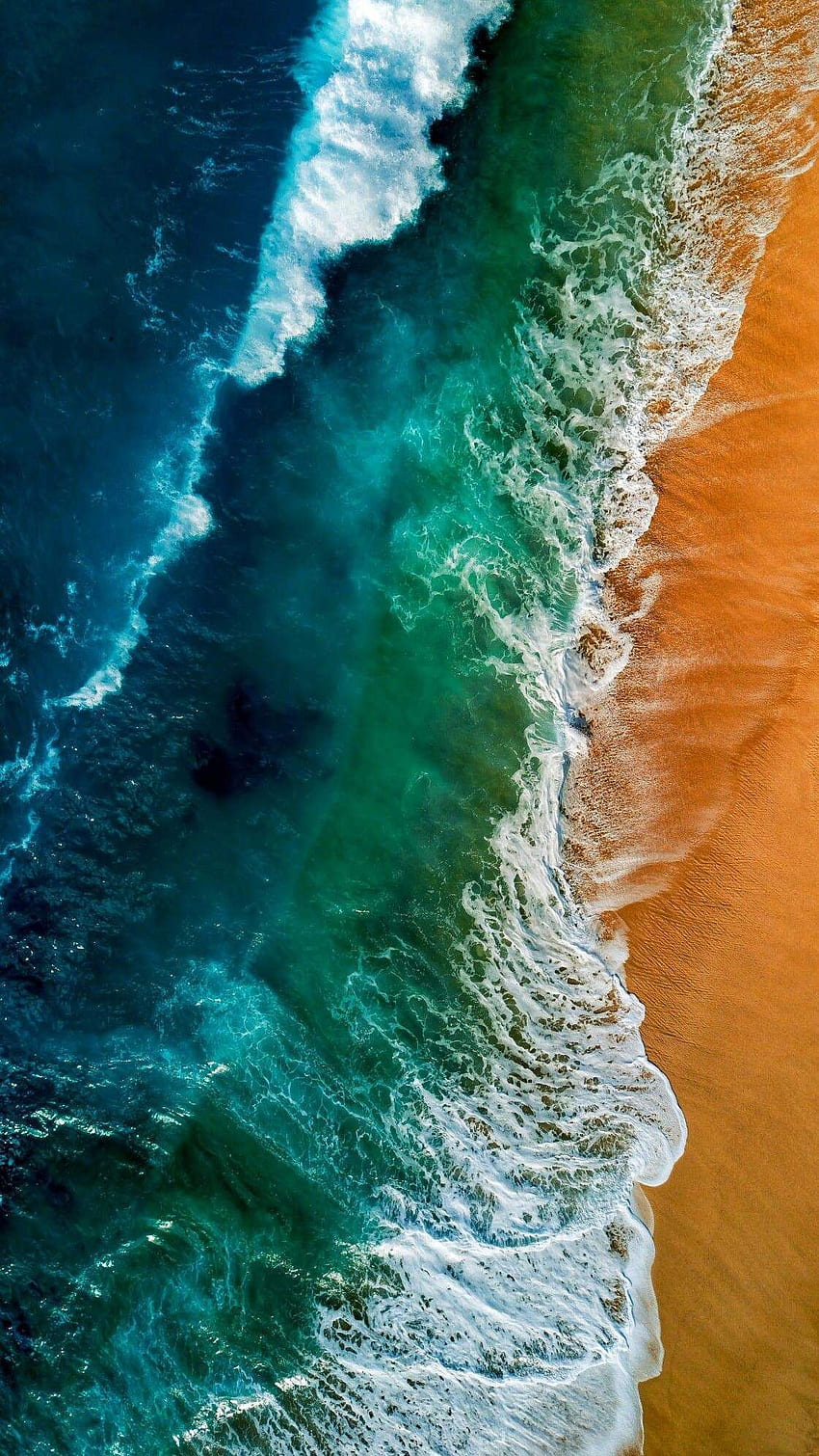 Praia Ondas do mar Vista do céu iPhone . Iphone Papel de parede de celular HD