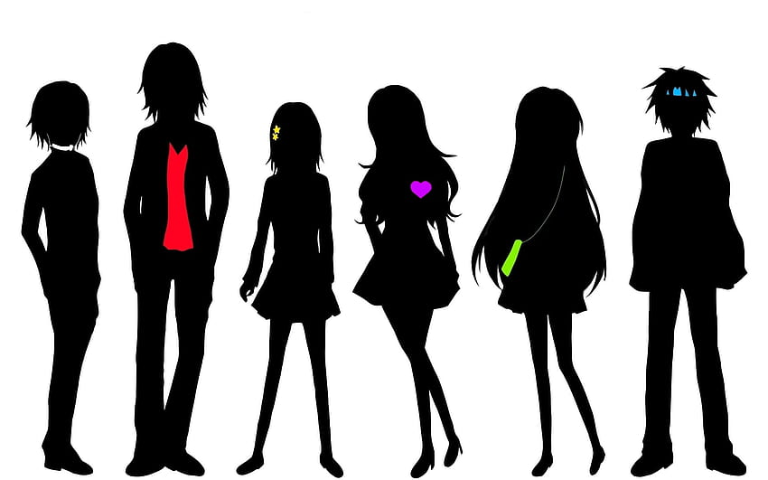 Six silhouette animated characters, To Aru Kagaku no Railgun, Accelerator HD wallpaper