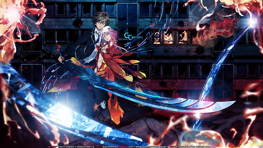 Guilty Crown, yuzuriha inori, sword, anime, weapon, girl, ouma shu, male, female HD wallpaper