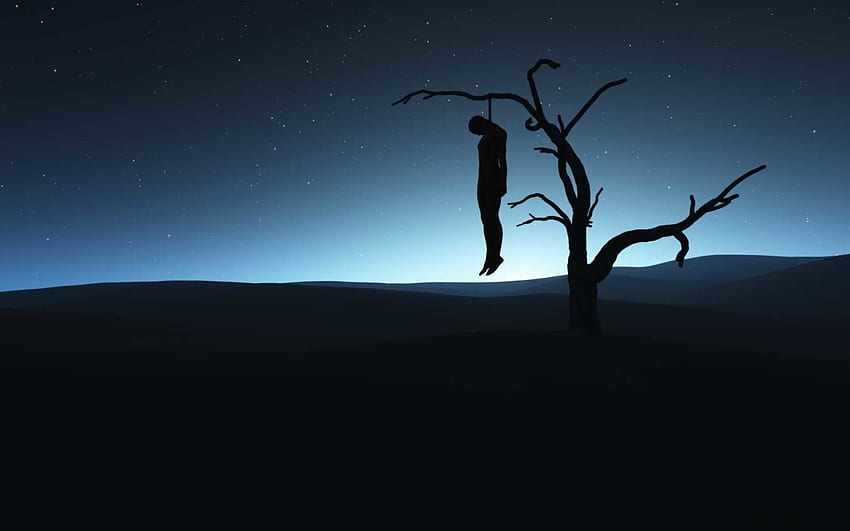 Страшен концерт Зловещ дизайн 154 Фон - Висящ човек на дървото - & фон, призрачно дърво HD тапет