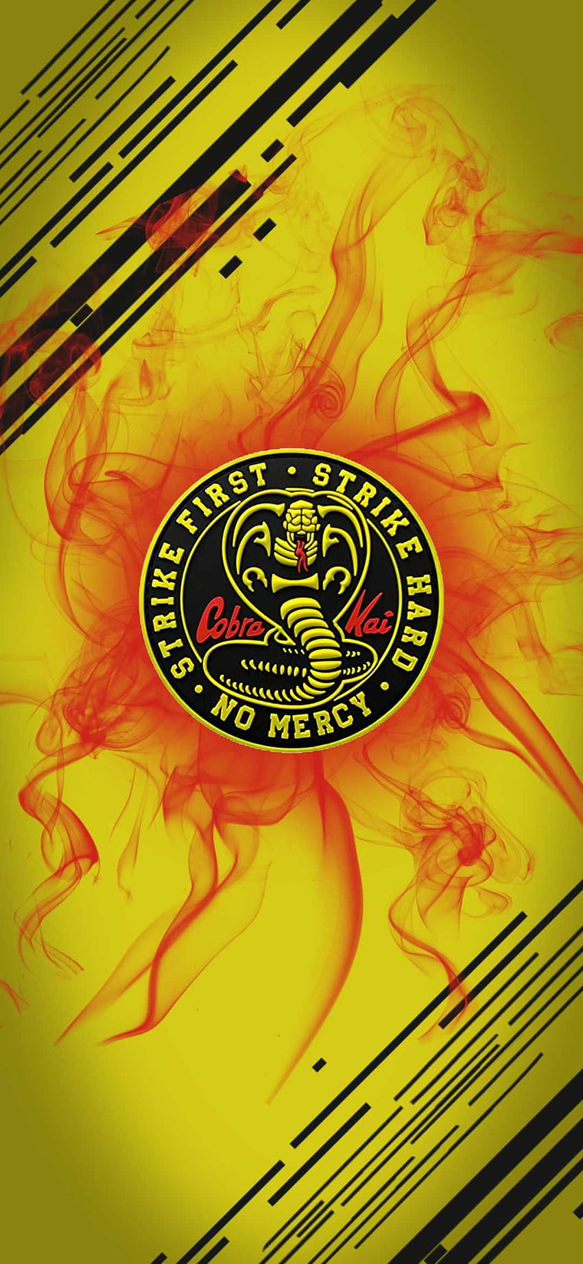 Cobra Kai, жълт, лого HD тапет за телефон