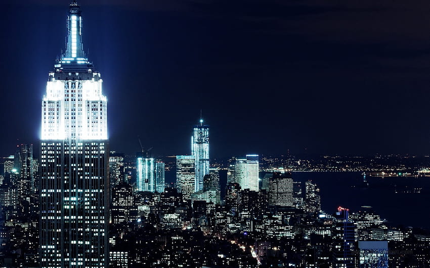 les nuits de new york city, bâtiment, ville, new york, york Fond d'écran HD