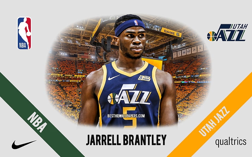 Jarrell Brantley, Utah Jazz, Amerikan Basketbol Oyuncusu, NBA, portre, ABD, basketbol, ​​Vivint Arena, Utah Jazz logosu HD duvar kağıdı
