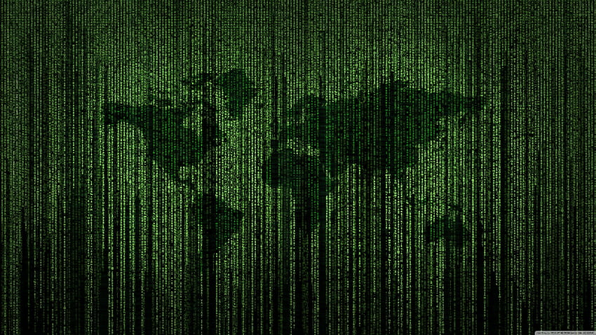 World Map - Cyber World Green HD wallpaper