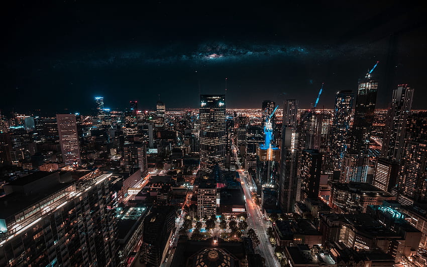 Melbourne, Australia, Skyscrapers, Night - Melbourne - & Background HD ...