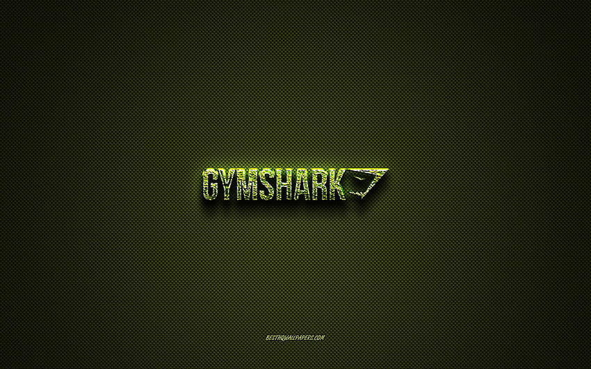 Logo Gymshark, logo creativo verde, logo arte floreale, emblema Gymshark, trama in fibra di carbonio verde, Gymshark, arte creativa Sfondo HD