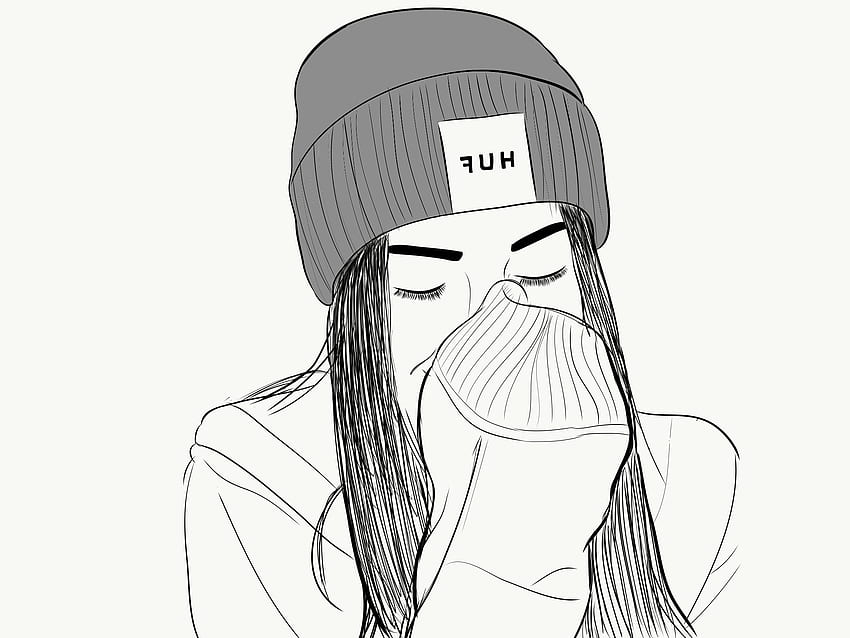 tumblr doodles hipster girl