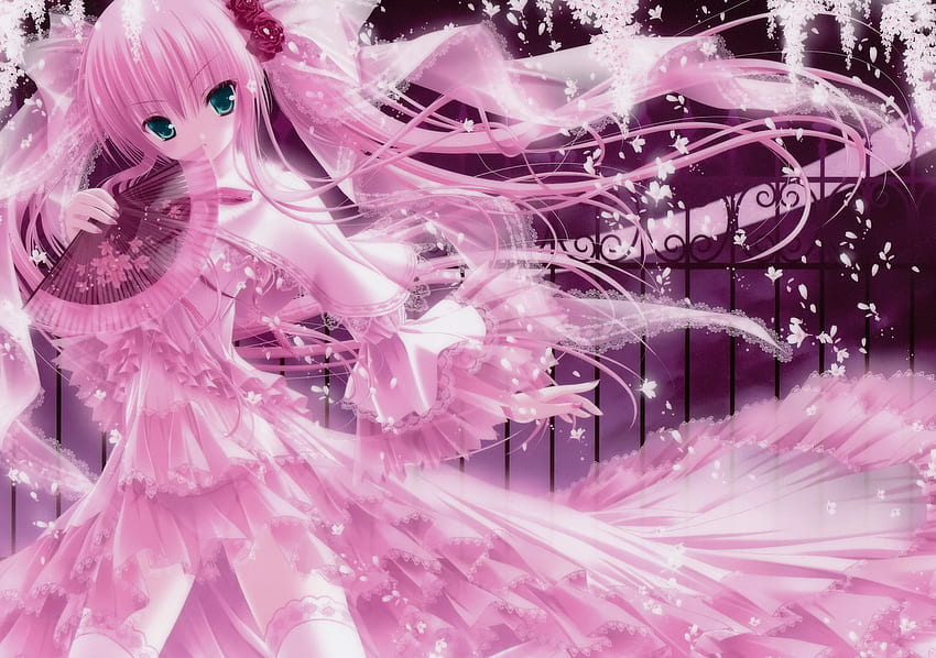 Pink Angel, angel, pink, goddess, anime HD wallpaper
