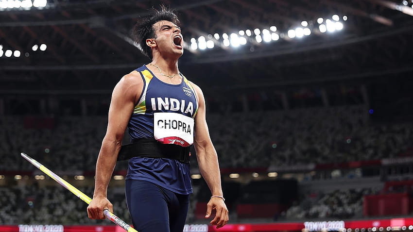 UHR: Neeraj Chopra feiert erste olympische Goldmedaille in der Leichtathletik HD-Hintergrundbild