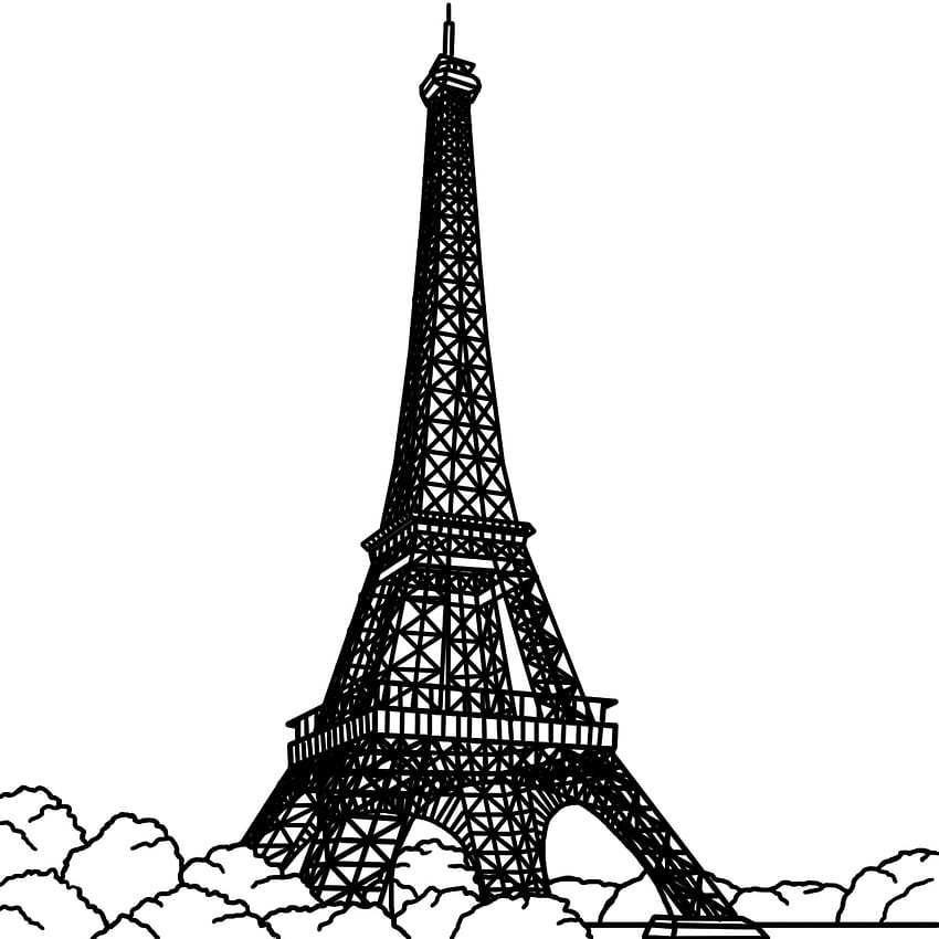 Eiffel Tower, Paris, France Freehand Drawing. Stock Vector - Illustration  of hand, sketch: 186105869