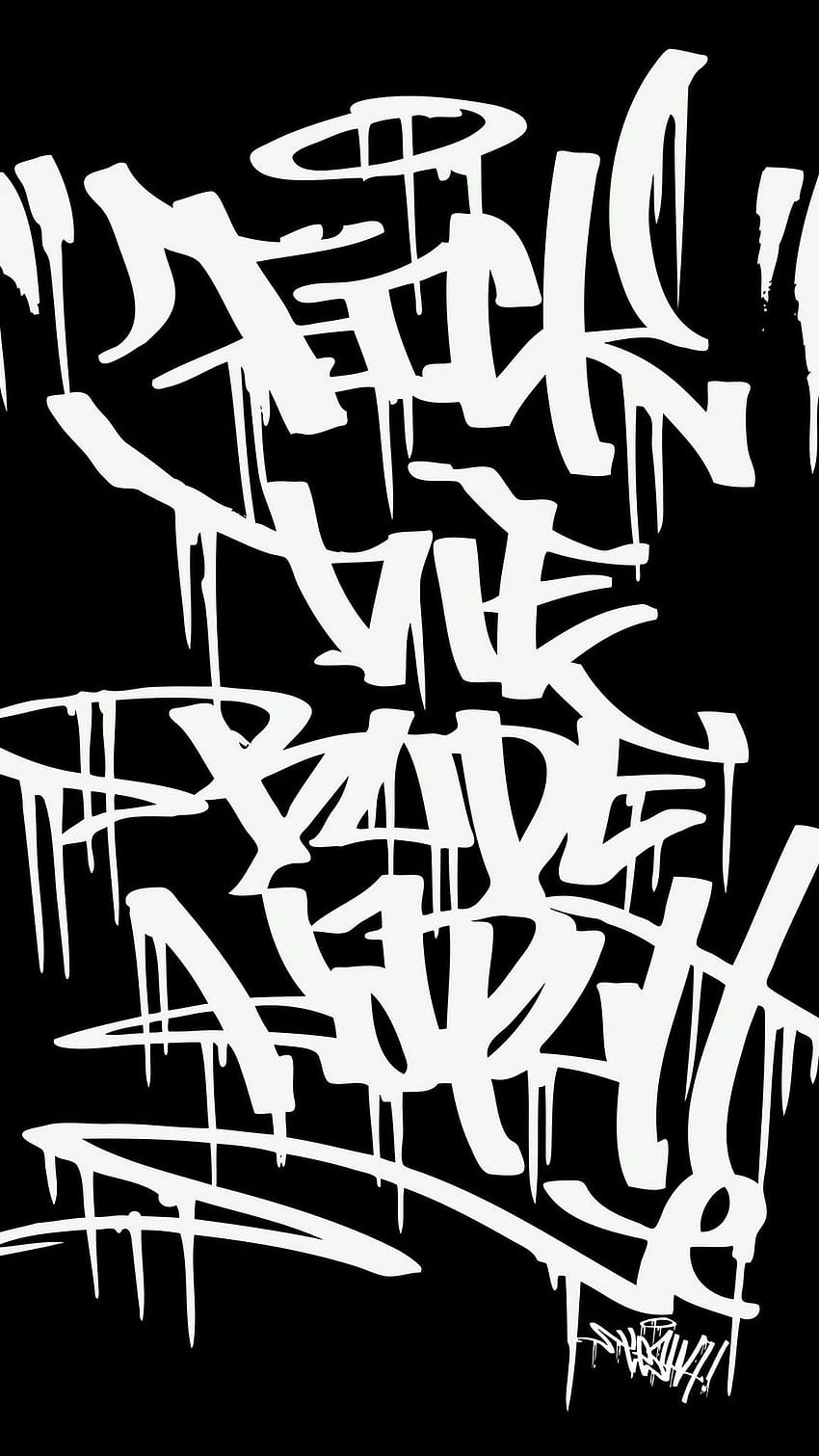 Christliche Graffiti, Schwarz-Weiß-Graffiti HD-Handy-Hintergrundbild