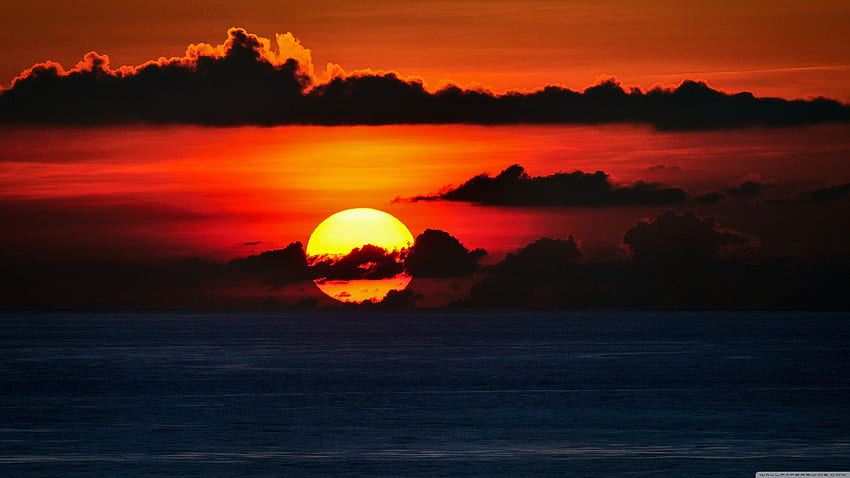 Red Sky, Big Sun Set ❤ for Ultra HD wallpaper