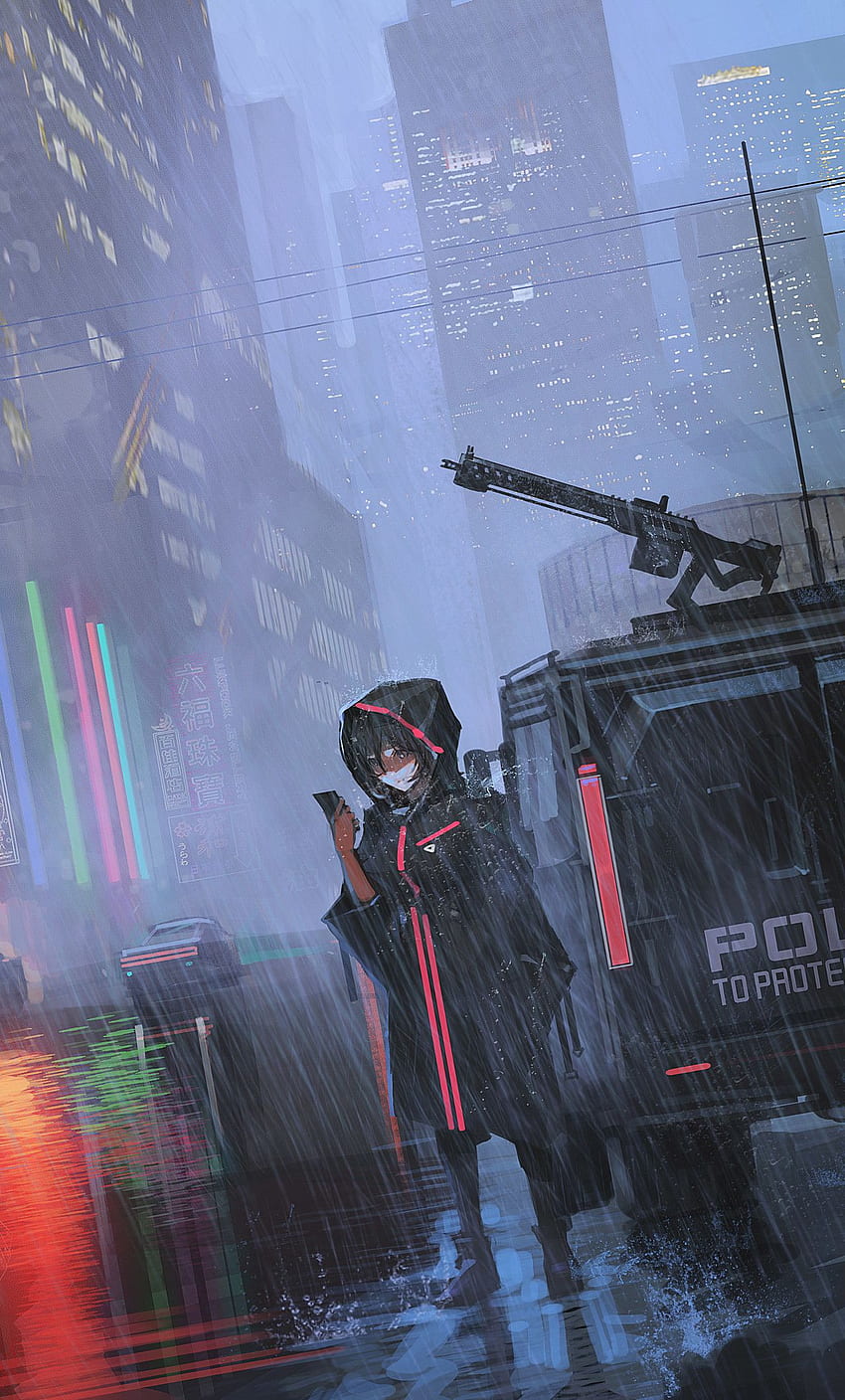 Futuristic anime city, cyberpunk, anime girl, skyscrapers, Anime, HD  wallpaper | Peakpx