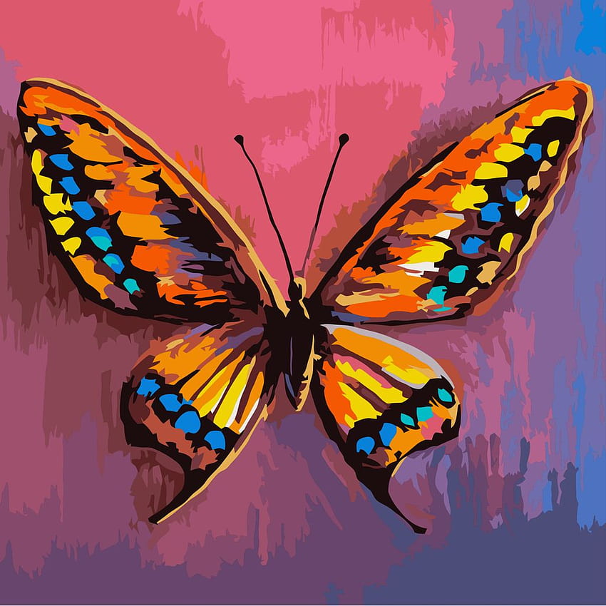 Acabei de pintar esta m na nova aplicação de pintura:. Schmetterlingsmalerei, Schmetterlingskunst, Paisley-Kunst, Schmetterlings-Ölgemälde HD-Handy-Hintergrundbild