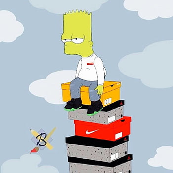 Bart hypebeast, louis vuitton, bape, off white, yeezy, rolex, art, drawing,  simpsons, HD phone wallpaper