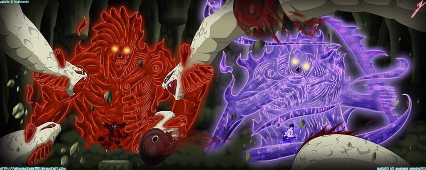Ilustrasi Susanoo, anime, Naruto Shippuuden, Uchiha Itachi, Uchiha Sasuke, Itachi Purple Wallpaper HD