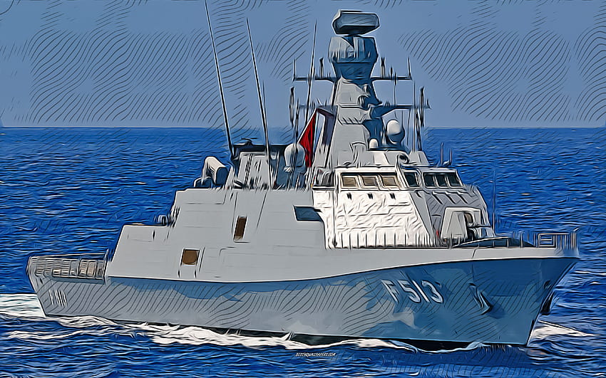 TCG Burgazada, F-513, , vector art, TCG Burgazada drawing, กองทัพเรือตุรกี, ศิลปะสร้างสรรค์, TCG Burgazada art, vector drawing, abstract ship, TCG Burgazada F-513, Turkish Navy วอลล์เปเปอร์ HD