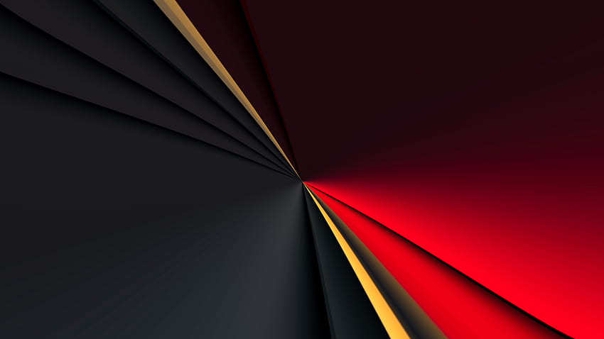 Hitam Merah Asimetri Abstrak, Hitam dan Merah Metalik Wallpaper HD