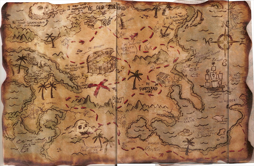 Peta Harta Karun, Peta Bajak Laut Tua Wallpaper HD