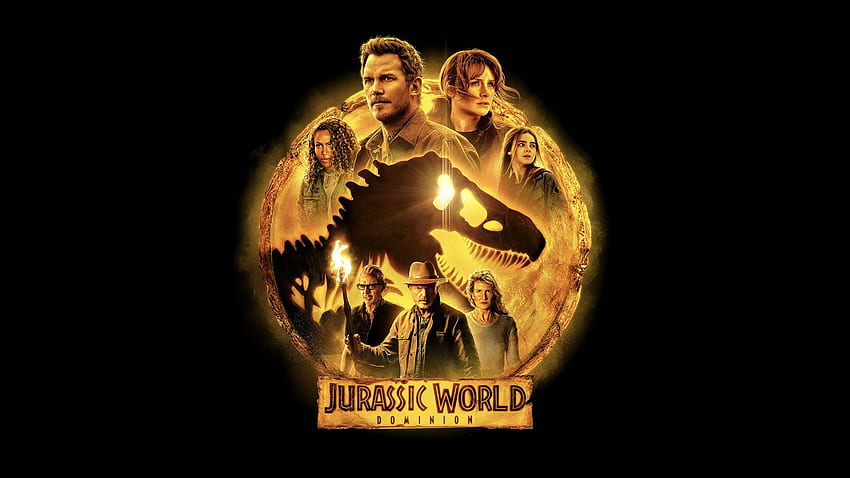 Sam Neill Laura Dern Jeff Goldblum Bryce Dallas Howard Chris Pratt DeWanda Wise Isabella Sermon Jurassic World Dominion Sfondo HD