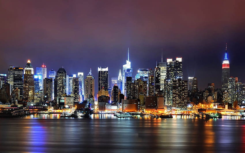 Villes de nuit Lovely Night City High Quality Of the Day - Left of The Hudson, New York City Night Fond d'écran HD
