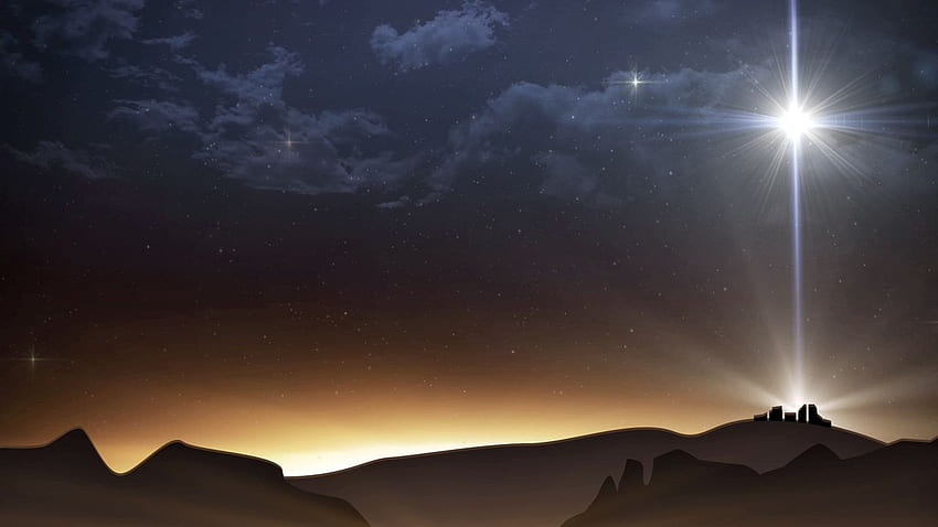 Betlemme Illuminazione Alberi di Natale, Stella della Natività Sfondo HD