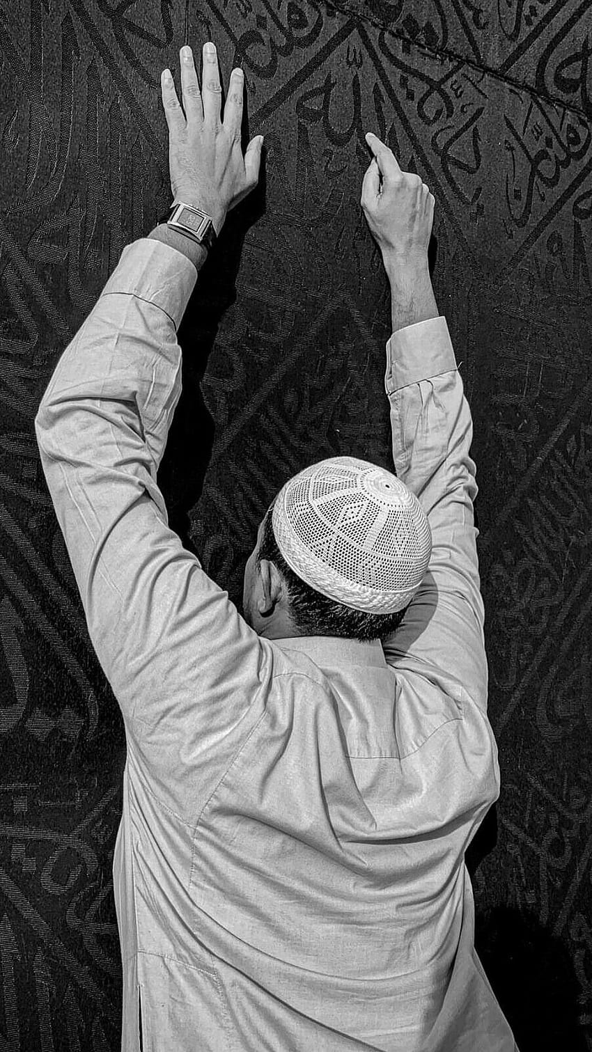 Маша Аллах, черно и бяло, ислям мюсюлманин HD тапет за телефон