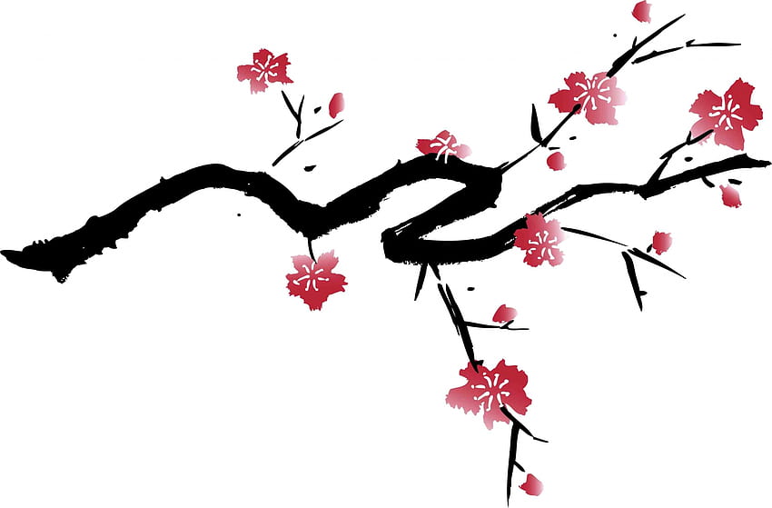 Cherry Blossom High Resolution - การวาดต้นเชอร์รี่ญี่ปุ่น วอลล์เปเปอร์ HD