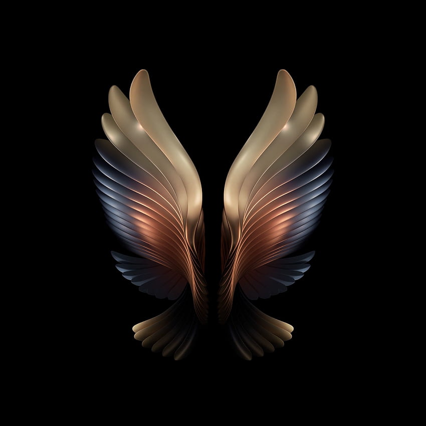 Samsung Galaxy W21, Samsung Galaxy Fold, AMOLED, alas de ángel, abstracto, alas de pájaro fondo de pantalla del teléfono
