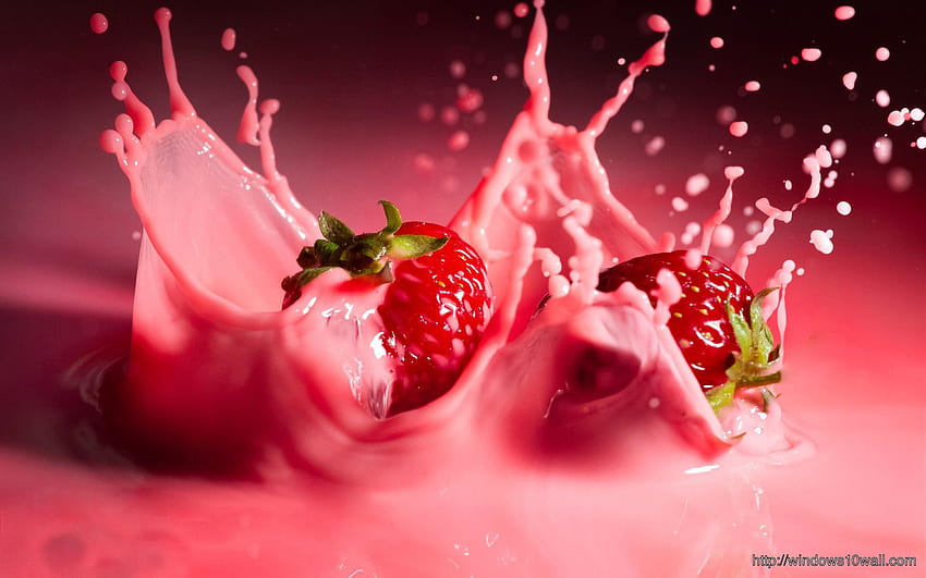 Strawberry 3d Cool - Windows 10, Strawberry Pink Hd Wallpaper 