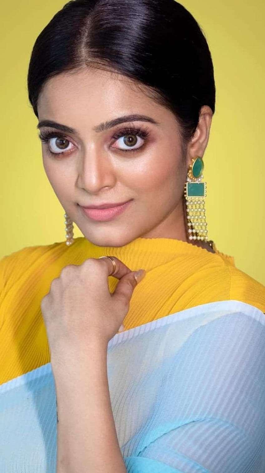 Janani Iyer, model sarees, tamil actress HD phone wallpaper