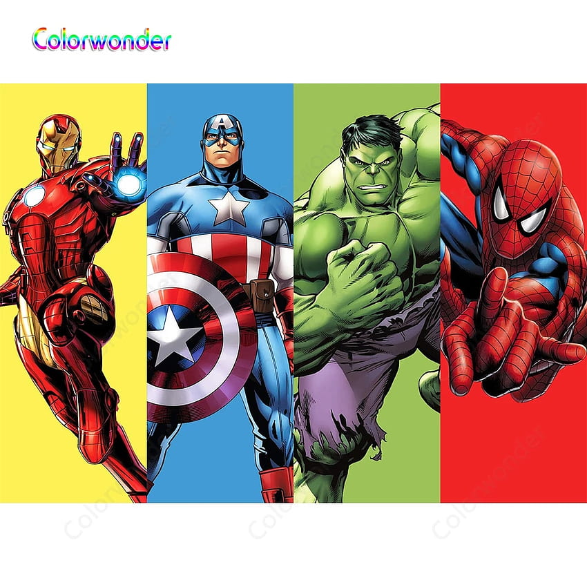 Cartoon Series Superhero Theme Backdrops for Kids graphy Captain America  Iron Man Spider man with Hulk Colorful Background. Background. -  AliExpress, Captain America Christmas HD phone wallpaper | Pxfuel