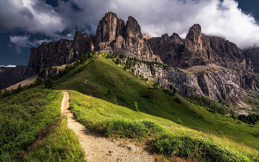 Dolomites, rocks, mountain landscape, mountains, Alps, Switzerland HD wallpaper