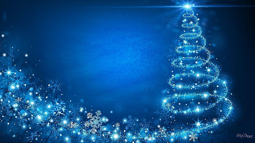 พื้นหลังคริสต์มาสสีน้ำเงิน Girly Xmas วอลล์เปเปอร์ HD