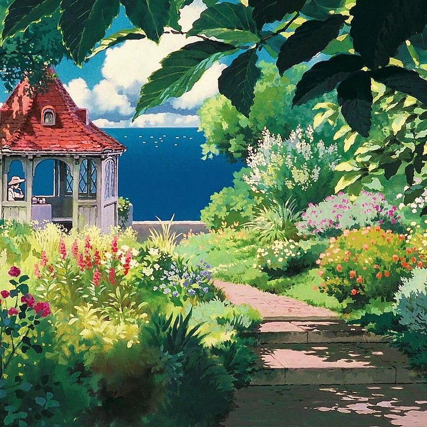 Uczucia Studia Ghibli. Tło Studio Ghibli, grafika Ghibli, sceneria anime, Studio Ghibli Nature Tapeta na telefon HD