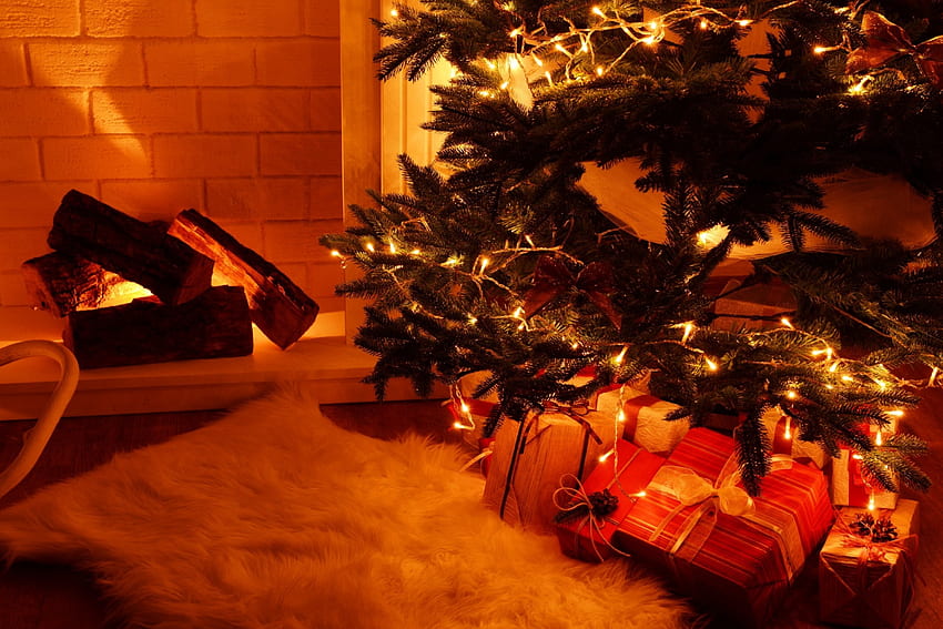 ☆ Wesołych Świąt ☆, zima, wakacje, święty mikołaj, kominek, boże narodzenie, prezenty świąteczne, pora roku, dekoracja świąteczna, mikołaj, choinka, wesołych świąt, prezenty, jodła, drzewo, SkyPhoenixX1, dekoracja, prezenty świąteczne, cicha noc, boże narodzenie , światła, lampki choinkowe Tapeta HD