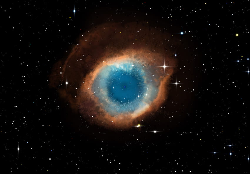 Stars Nebulae in space Helix nebula Eye, 3D Nebula HD wallpaper