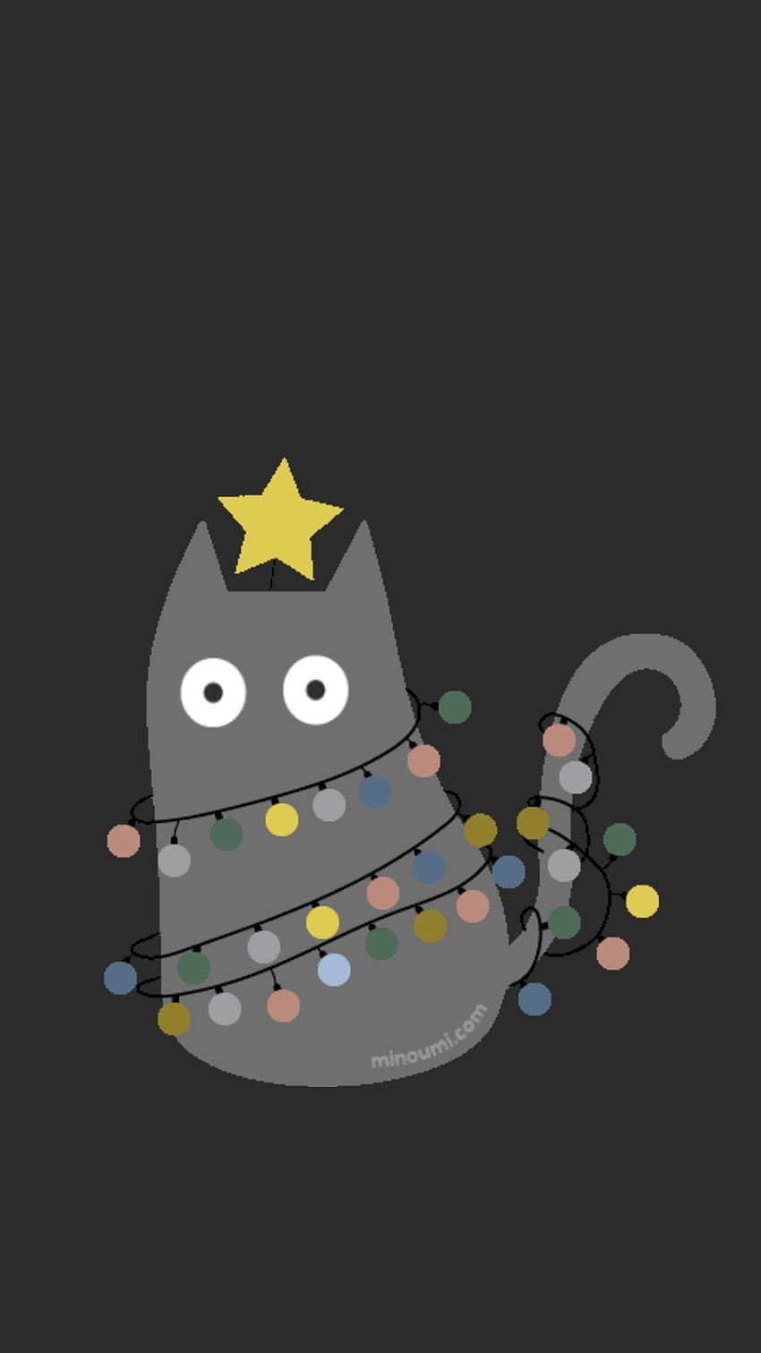 Джен Хътчингс на iPhone. Коледни котки, Котешко изкуство, Котешки поздравителни картички, Мяукаща Коледа HD тапет за телефон