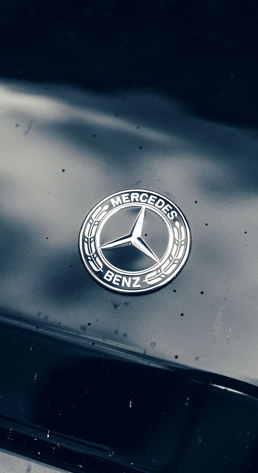 Emblema de acero cromado Mercedes Benz, marca registrada, símbolo - logotipo de Mercedes - y , logotipo Mercedes Benz fondo de pantalla del teléfono