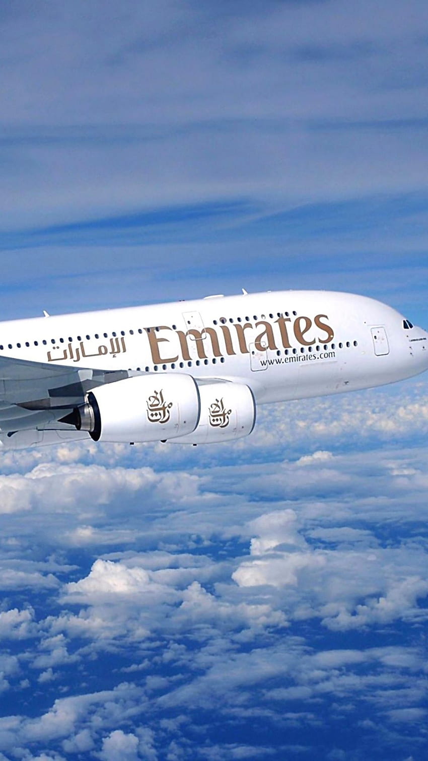 ワイドボディ機、エアバス A380、エミレーツ、エアバス - エミレーツ A380、フライ エミレーツ HD電話の壁紙