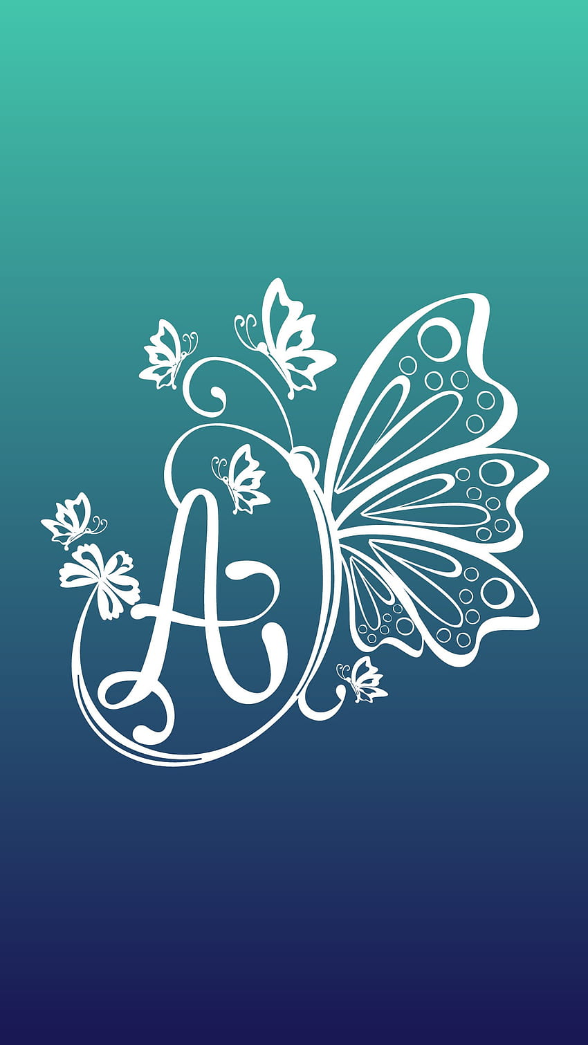 Butterfly A, letter HD phone wallpaper | Pxfuel