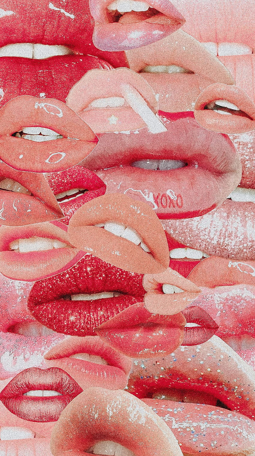 kiss, kiss. Wall collage, collage wall, Aesthetic collage, Lip Gloss Aesthetic HD phone wallpaper